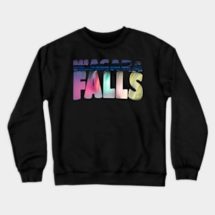 Niagara Falls Night Canada Usa Typography Crewneck Sweatshirt